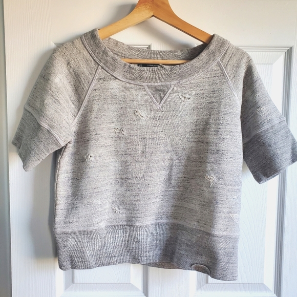 New Womens Dsquared2 Grey Cotton Distressed Crewneck Soft Sweatshirt Size L - Picture 2 of 7
